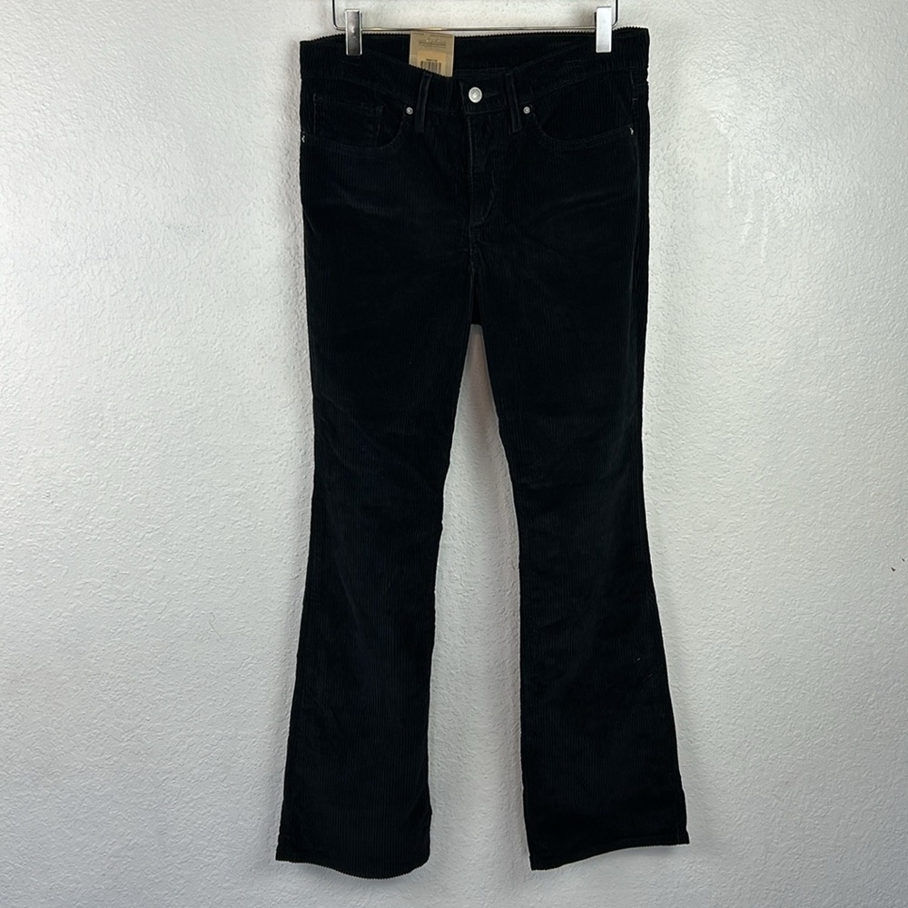 Levi's 315 Shaping Bootcut Corduroy Jeans Black Mid Rise Button Zip 30 x 30 - Picture 7 of 9